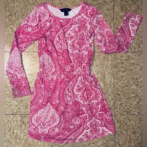 Polo Ralph Lauren Fuschia Paisley Pullover Long Sleeve Dress size Girls M(8-10)
